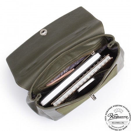 Женская кожаная сумка "Эстель" (хаки)